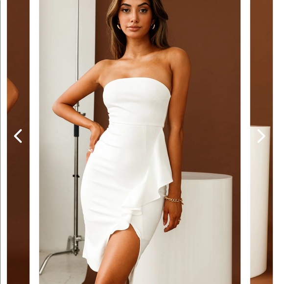 Selfie Leslie Dresses & Skirts - Selling a White midi dress from Selfie Leslie. Perfect for graduation!!